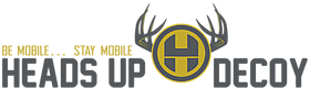 Heads Up Decoy Mobile Bowhunting Decoys for elk, whitetail deer, muledeer, antelope, turkey, and moose. Light weight bow mountable hunting decoy.